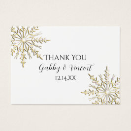 Etiquetas favoritas de la boda invernal con copo d