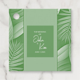 Etiquetas favoritas de la boda verde tropical