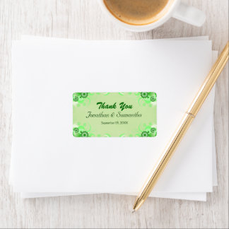 Etiquetas favoritas de media boda floral verde cla