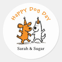 Etiquetas Feliz Día del Perro – Adhesivos Divertid