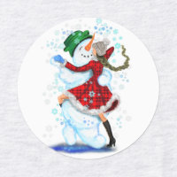 Feliz hombre de nieve y Chica Fiesta de Navidades 