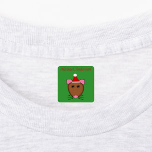 Etiquetas Feliz Personalizado del ratón navideño