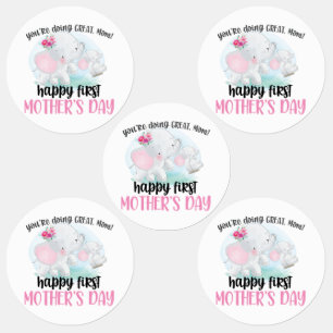 Etiquetas Feliz primer elefante del día de la madre