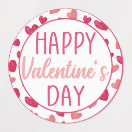 Etiquetas Feliz regalo de corazón de San Valentín o galleta