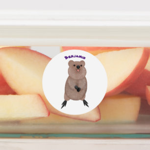 Etiquetas Feliz y lindo diseño de personalizados de quokka