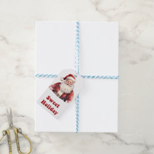 Etiquetas festivas de Santa Claus para regalos dul