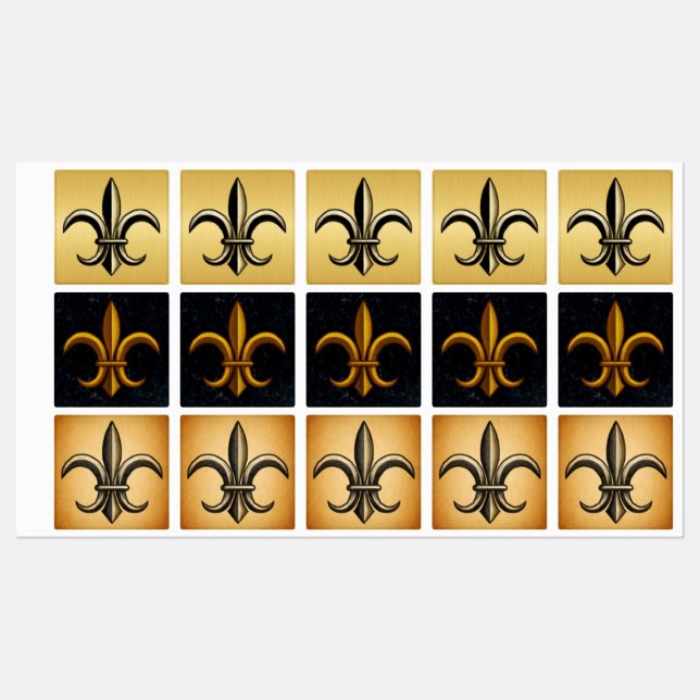 Etiquetas Fleur De Lis Lebels (Hoja)
