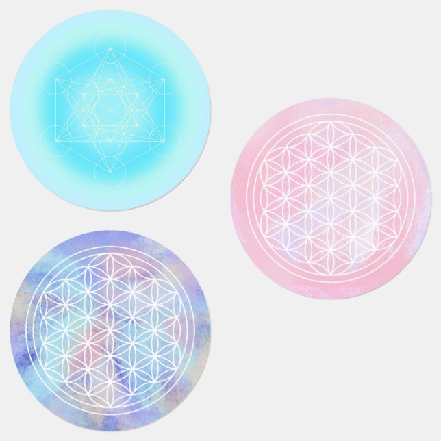 Etiquetas fleur de vie, géométrique sacrée, (Grupo)