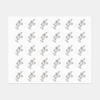 Etiquetas Flor de acuarela gris