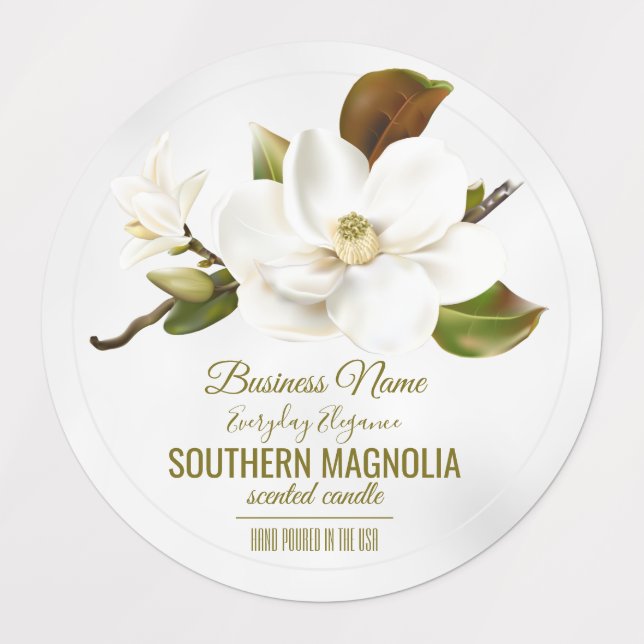 Etiquetas Flor de Magnolia (Diseño 1)