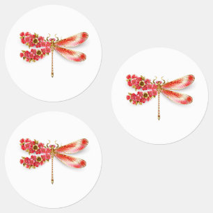 Etiquetas Flor libélula con sakura de joyas