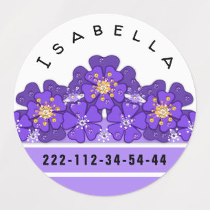 Etiquetas floral Amarillo-púrpura, modelo, flores