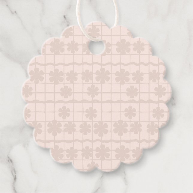 Etiquetas Floral Grid Favor (Anverso)