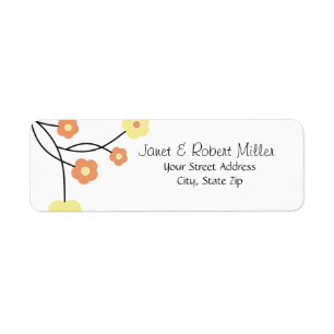 Etiquetas florales contemporáneas del remite