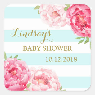 Etiquetas florales del favor de Baby Shower del