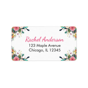 Etiquetas florales del remite, flores de la