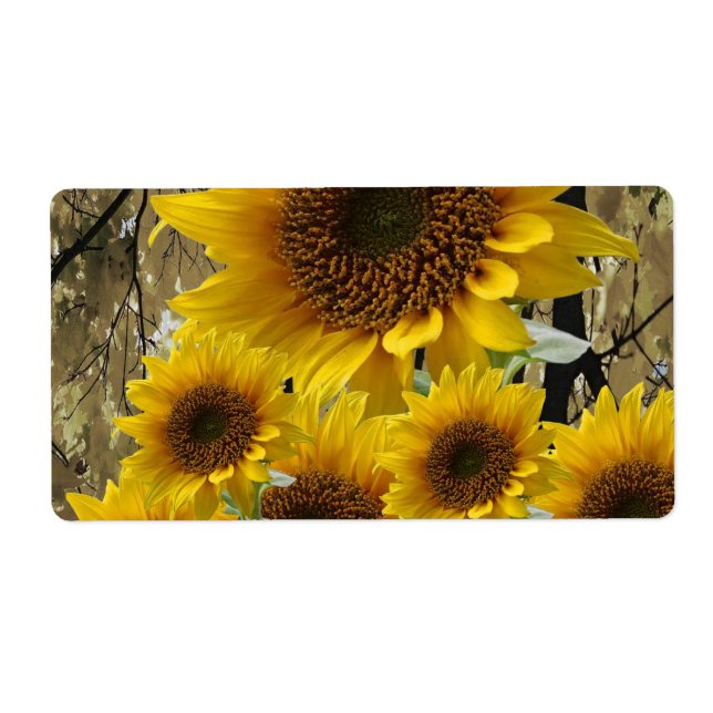 Etiquetas florales girasol (Frente)