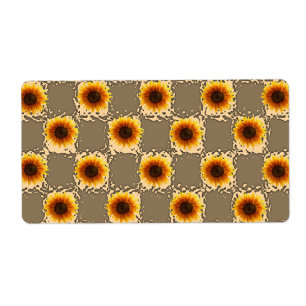 Etiquetas florales girasol