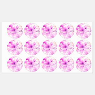 Etiquetas Flores rosas color de agua delgadas