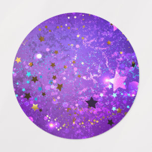 Etiquetas Fondo de Relieve metalizado púrpura con estrellas