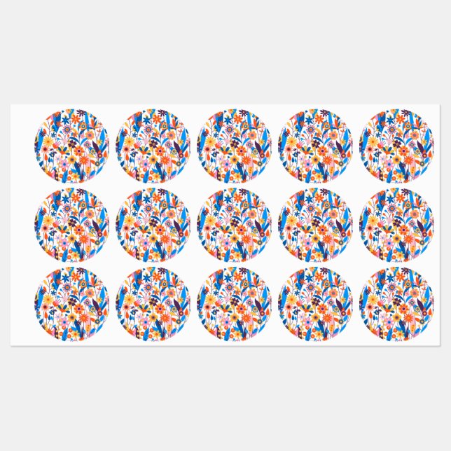Etiquetas Fondo floral multicolor exótico-32939 (Hoja)