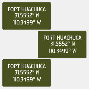 Etiquetas Fort Huachuca Latitud Longitud Impermeable