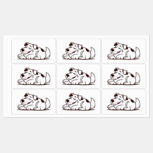 Etiquetas Funny Lazy Dog Design