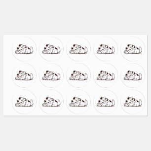 Etiquetas Funny Lazy Dog Design