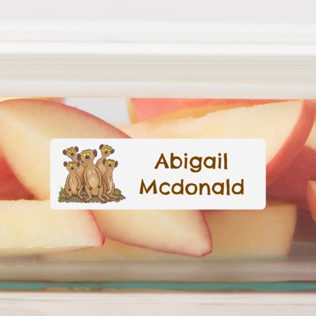 Etiquetas Funny meerkat personalizado familiar personalizado (Fijada)