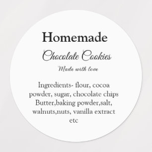Etiquetas Galletas de chocolate caseras hechas con amor añad