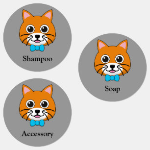 Etiquetas Gato de jengibre feliz lindo con papillón   Person