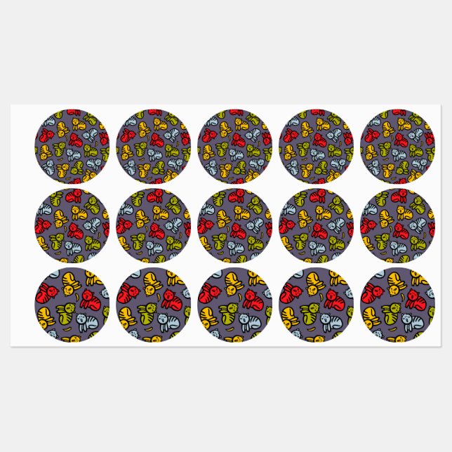 Etiquetas Gatos más bananas (Hoja)