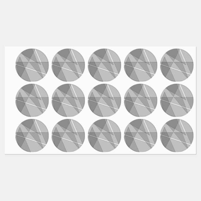 Etiquetas Geométrico gris (Hoja)