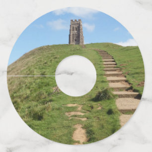 Etiquetas Glastonbury Tor Path Paper Wine Glass