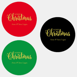 Etiquetas Golden Merry Christmas Quote