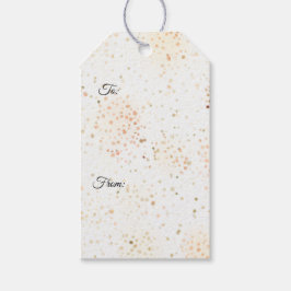 Etiquetas Golden Peach Speckling Watercolor Gift