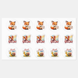 Etiquetas Good Job! Fox, Dragon & Snail Stickers