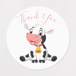 Etiquetas gracias cumpleaños de Cow