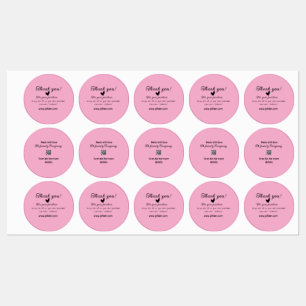 Etiquetas Gracias por comprar detalles de negocio de la fami