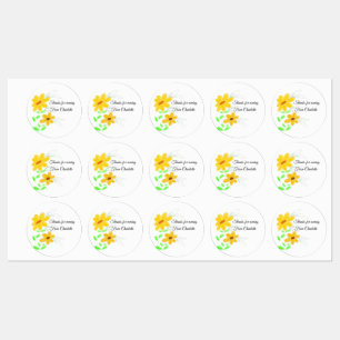 Etiquetas gracias por venir agregar nombre texto girasol ama