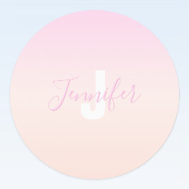 Etiquetas Gradiente ombré de rosa claro y melocotón con nomb