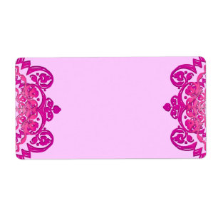 Etiquetas grandes del arte floral rosado del