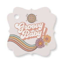 Etiquetas Groovy Baby Shower Retro Favor