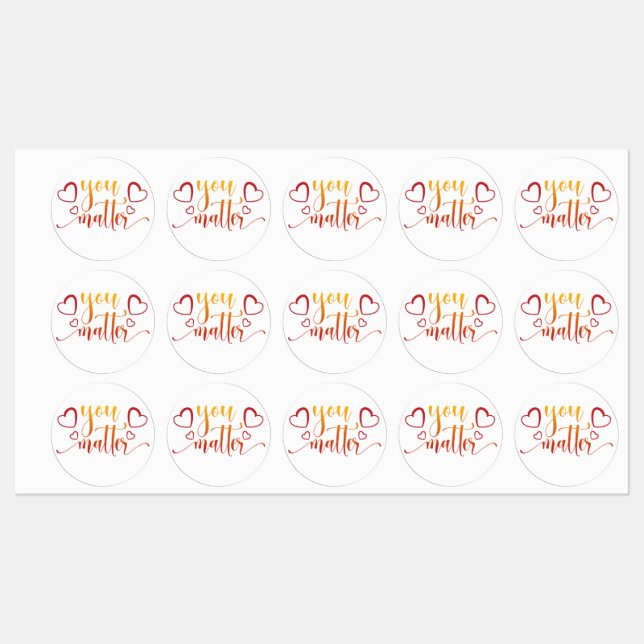 Etiquetas Grupo Motivacional de 3 Stickers "Tú Importas" (Hoja)