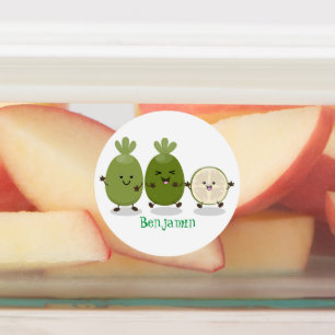 Etiquetas Guayaba feijoa personalizado de piña de cuña ilust