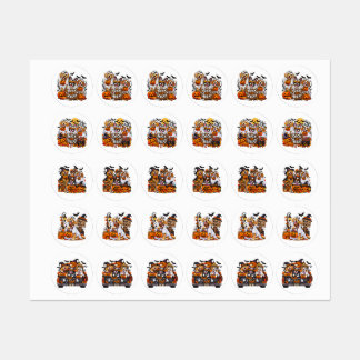 Etiquetas Halloween Dog Sticker Sheet – Cute Spooky Dogs Tr