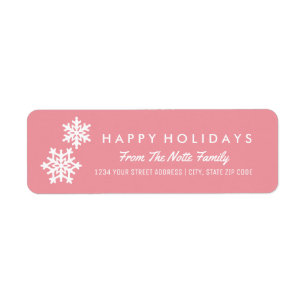 Etiquetas "Happy Holidays" de copas de nieve NAV