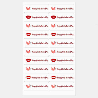 Etiquetas Happy Valentine’s Day Labels with Cute Icons