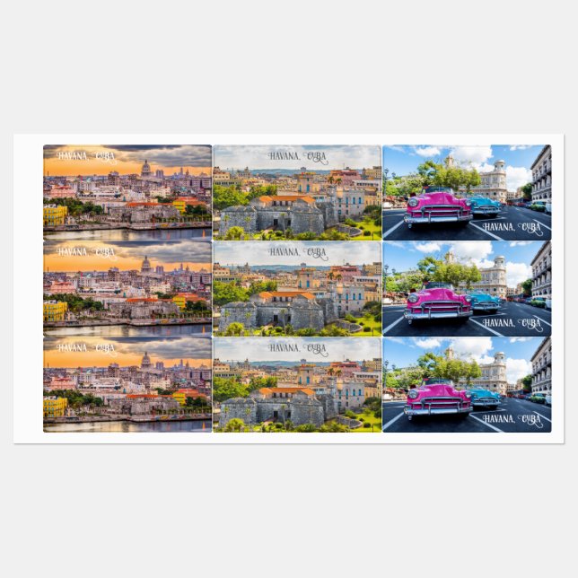 Etiquetas Havana CUBA (Hoja)