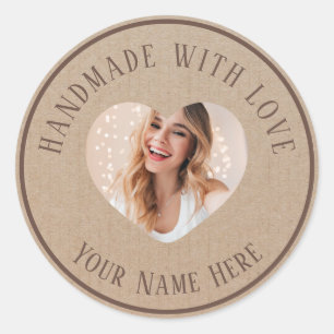 Etiquetas hechas a mano con amor foto de nombre pe